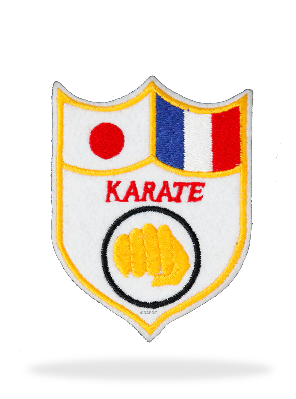 JAPAN-FRANCE KARATE BADGE WHITE
